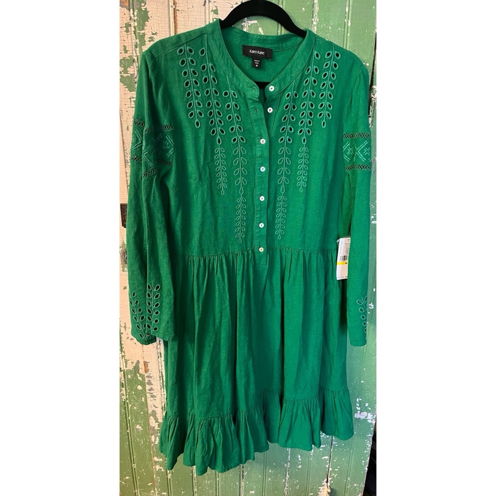 NWT Karen Kane Dress Embroidered Green size Medium